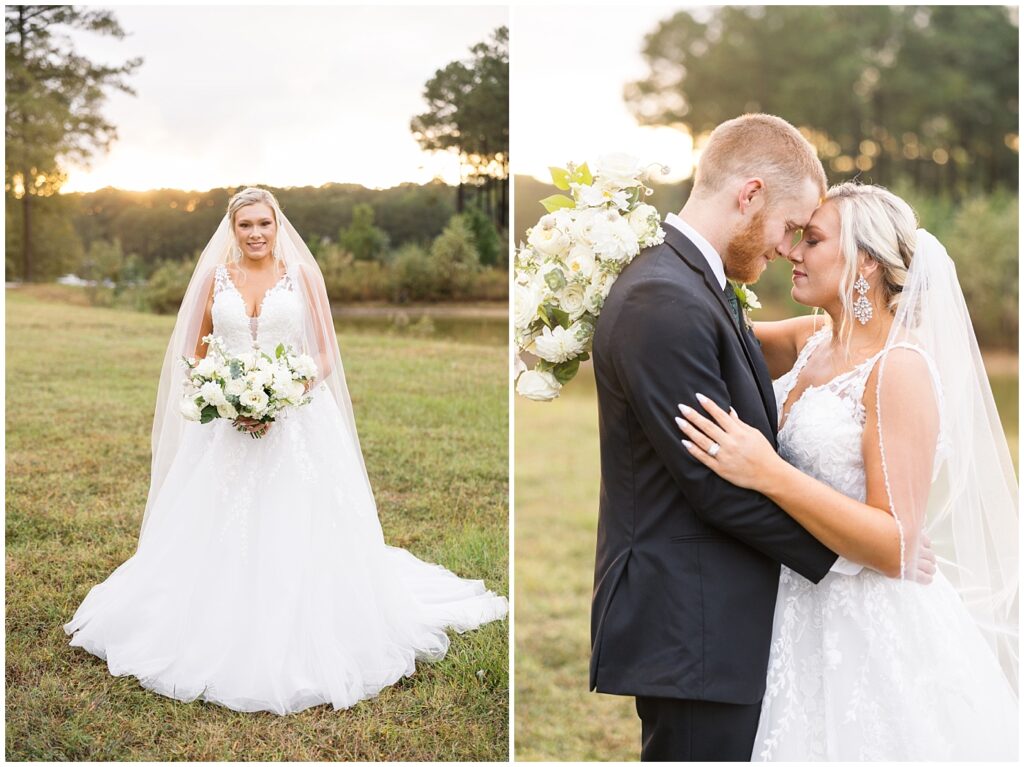 Bridal dress inspiration | Bride groom photos | Pavilion at Carriage Farm Wedding | NC Wedding Photographer | Raleigh Wedding Photographer