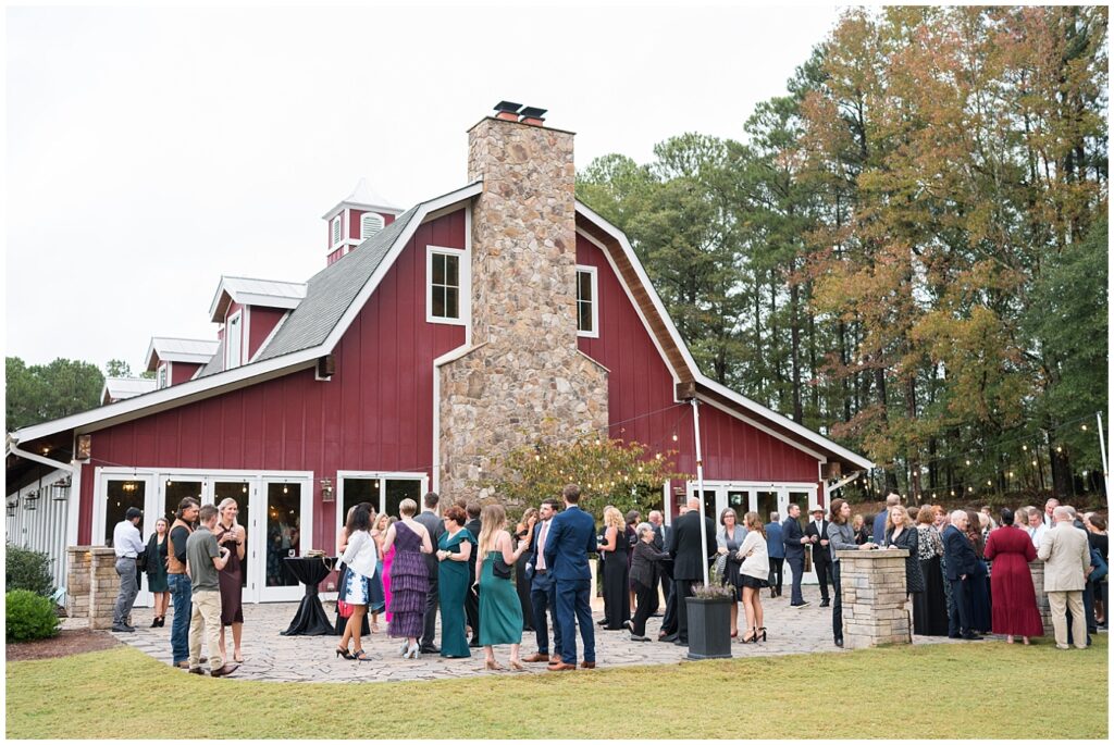 Cocktail hour | Pavilion at Carriage Farm Wedding | NC Wedding Photographer | Raleigh Wedding Photographer