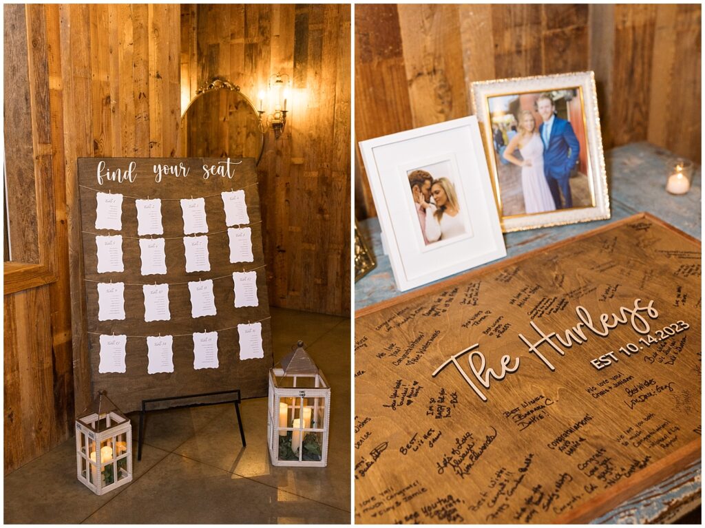 Wedding venue seating chart | Pavilion at Carriage Farm Wedding | NC Wedding Photographer | Raleigh Wedding Photographer