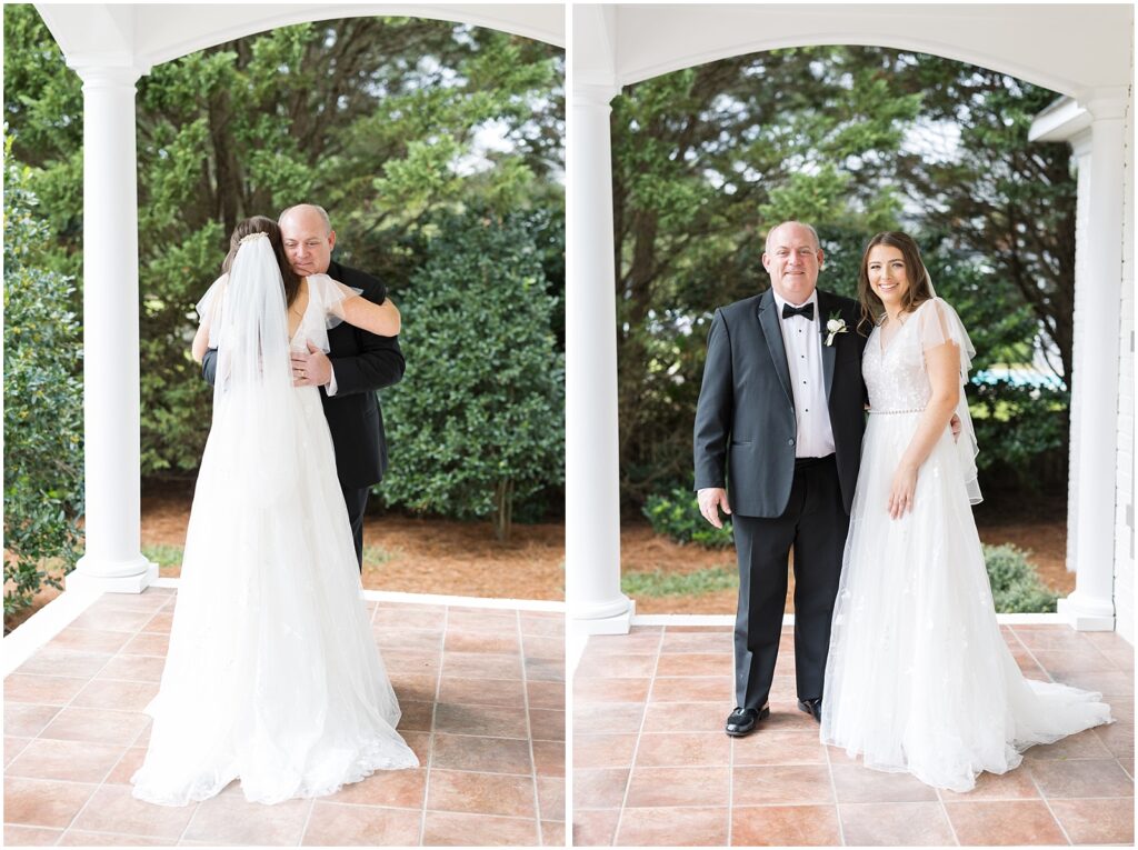 Father daughter first look | Romantic Estate Wedding | Eastern NC Wedding Photographer | Raleigh Wedding Photographer