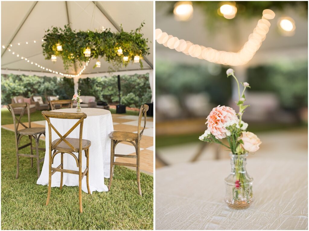 Wedding venue table decorations | Romantic Estate Wedding | Eastern NC Wedding Photographer | Raleigh Wedding Photographer