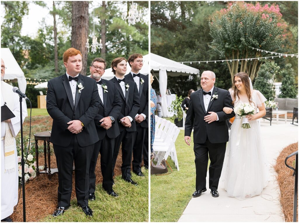 Bride walking down the aisle | Bride Entrance | Romantic Estate Wedding | Eastern NC Wedding Photographer | Raleigh Wedding Photographer