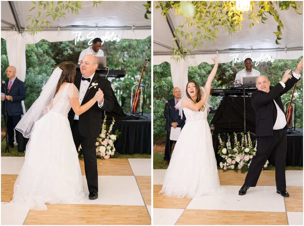 Bride dance with father | Romantic Estate Wedding | Eastern NC Wedding Photographer | Raleigh Wedding Photographer