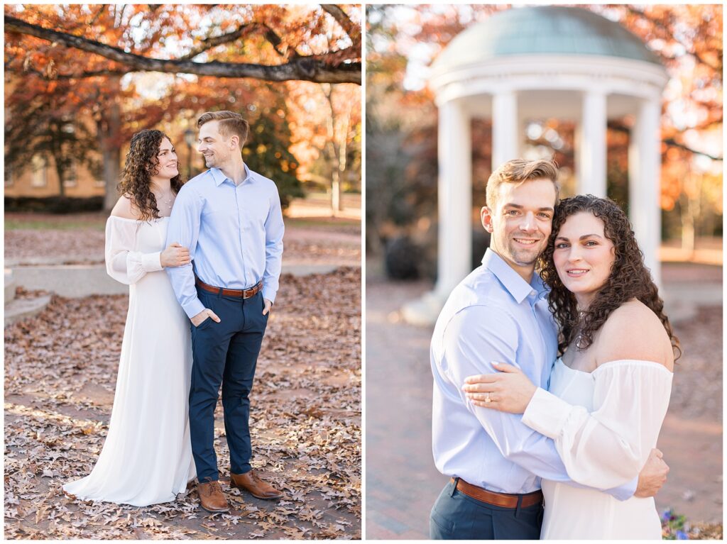 Blue and White Engagement Photo Outfit Inspiration | UNC Chapel Hill Engagement | Raleigh Engagement Photographer