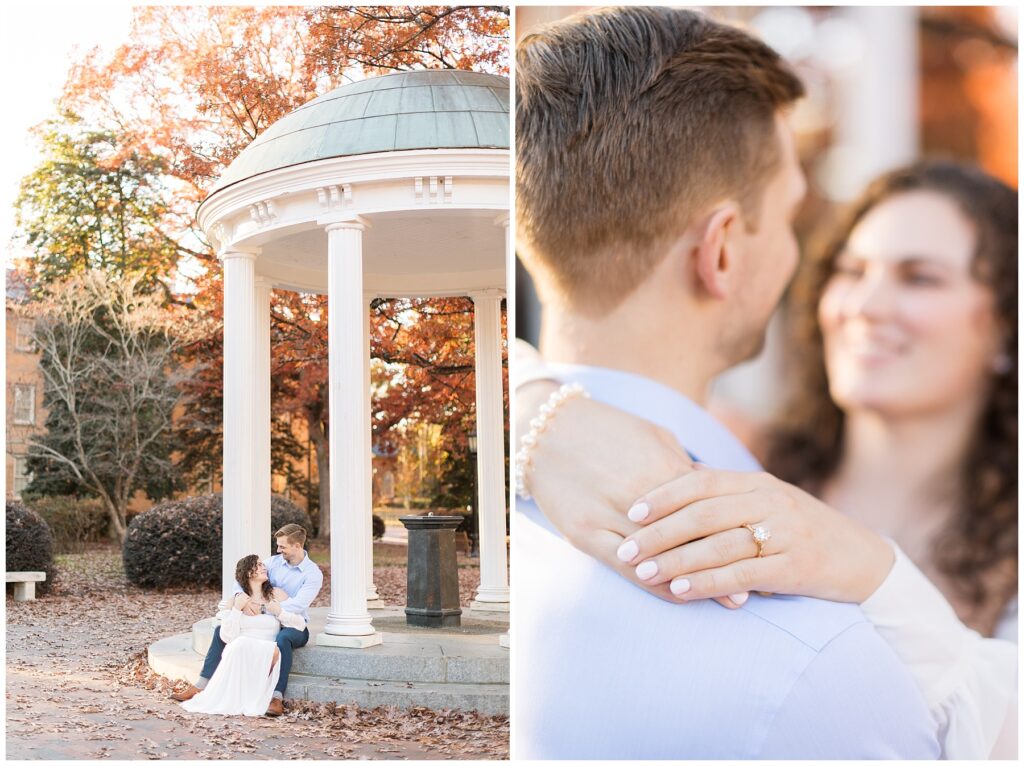 Engagement Ring Inspiration | UNC Chapel Hill Engagement at the Old Well | Raleigh Engagement Photographer