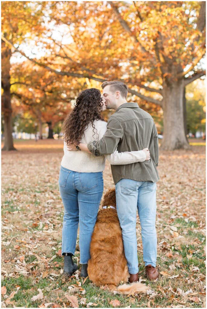 Fall Engagement Photo Inspiration with your dog | Chapel Hill Engagement Photographer