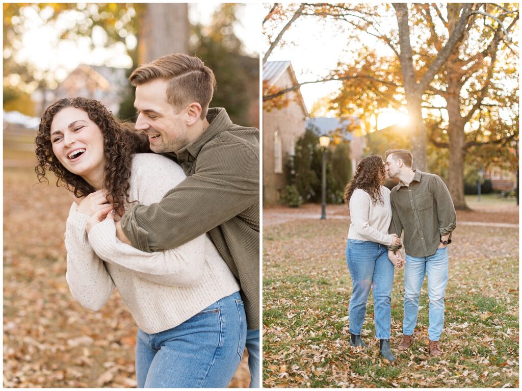 FCozy Fun fall Engagement Photos | UNC Chapel Hill Engagement | Raleigh Engagement Photographer