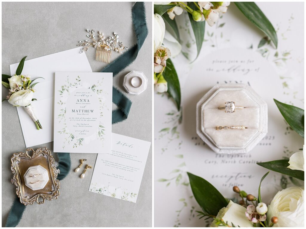 Wedding Ring Inspiration | Winter Wedding Stationary | The Upchurch Wedding | NC Wedding Photographer | Raleigh Wedding Photographer