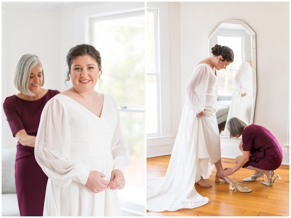 Bride getting ready | Mother Daughter Wedding Photos | The Upchurch Wedding | NC Wedding Photographer | Raleigh Wedding Photographer