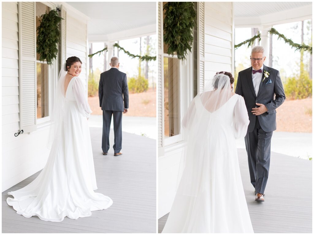 Father Daughter First Look | The Upchurch Wedding | NC Wedding Photographer | Raleigh Wedding Photographer