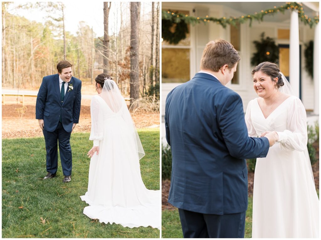 Bride groom first touch | The Upchurch Wedding | NC Wedding Photographer | Raleigh Wedding Photographer