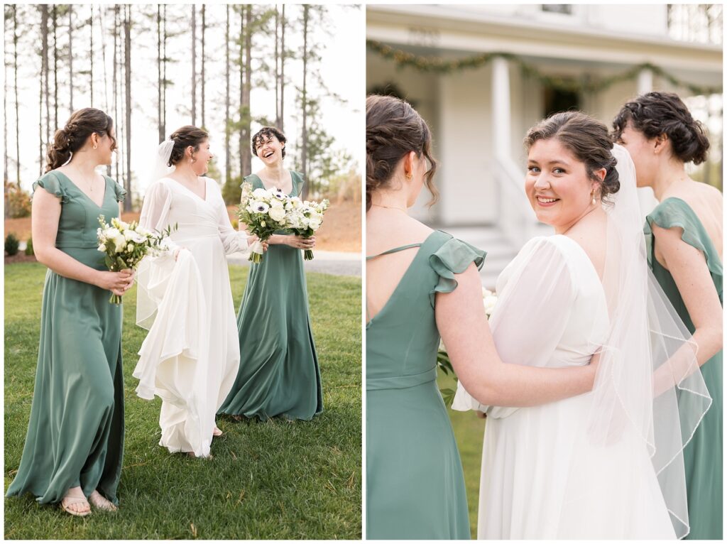 Bride and bridesmaid photo ideas | The Upchurch Wedding | NC Wedding Photographer | Raleigh Wedding Photographer