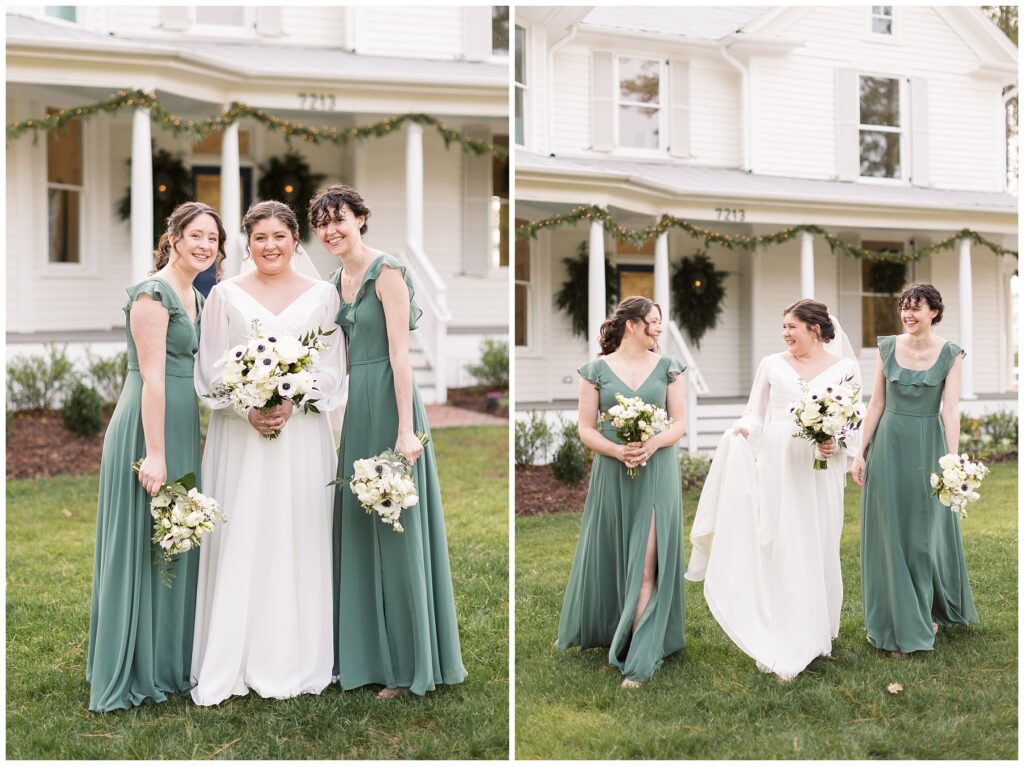 Bride and bridesmaid photo ideas | The Upchurch Wedding | NC Wedding Photographer | Raleigh Wedding Photographer