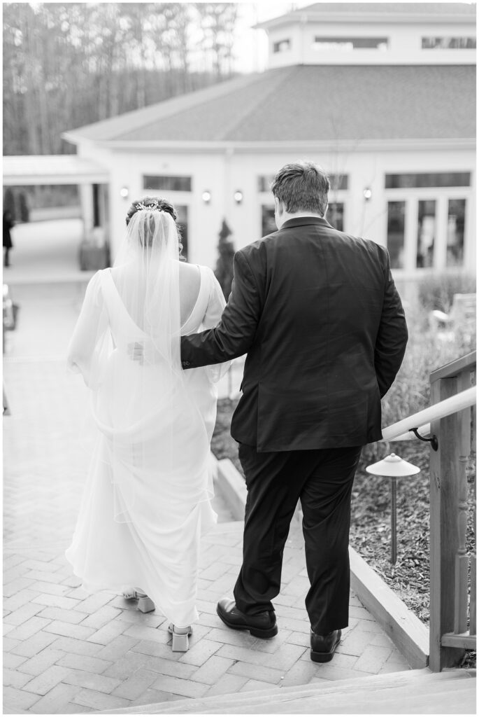 Bride groom walking towards venue | The Upchurch Wedding | NC Wedding Photographer | Raleigh Wedding Photographer