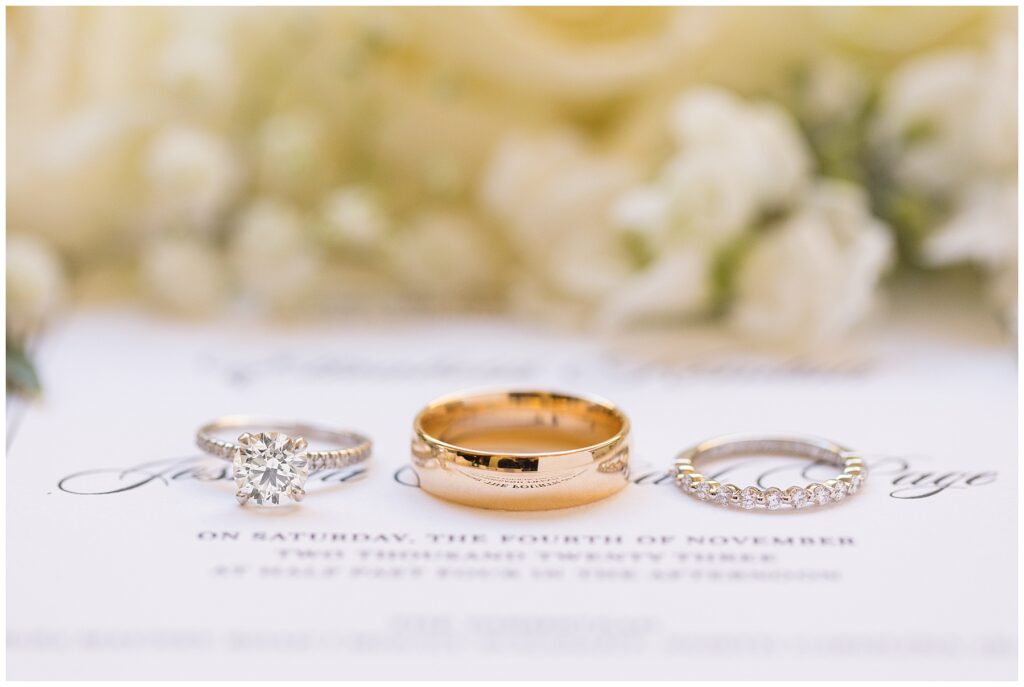 Weddings rings, wedding details, wedding invitations, Raleigh NC Wedding Photographer, fall wedding