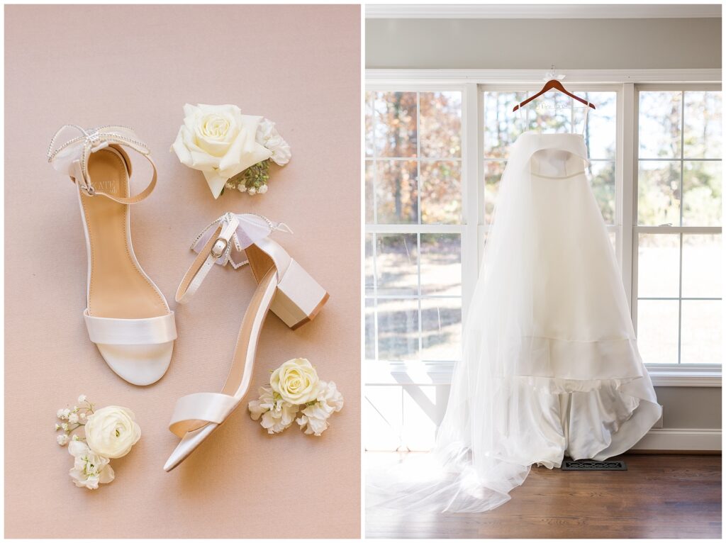 Wedding attire, wedding dress, bridal shoes, bridal inspiration, The Farmstead wedding photographer