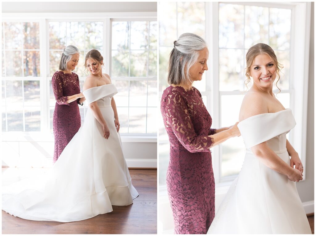 Bride getting ready, mother and bride, bridal inspiration, NC wedding photographer, Sarah Hinckley Photography