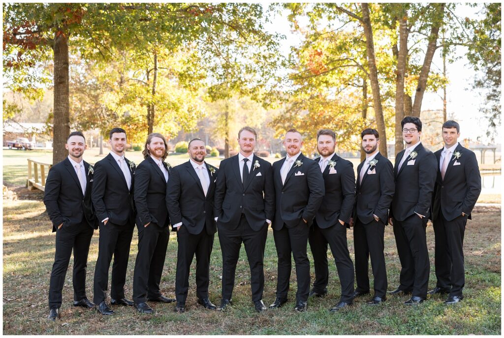 Wedding party, groomsmen, wedding color inspiration, Sarah Hinckley Wedding Photographer, NC wedding venues