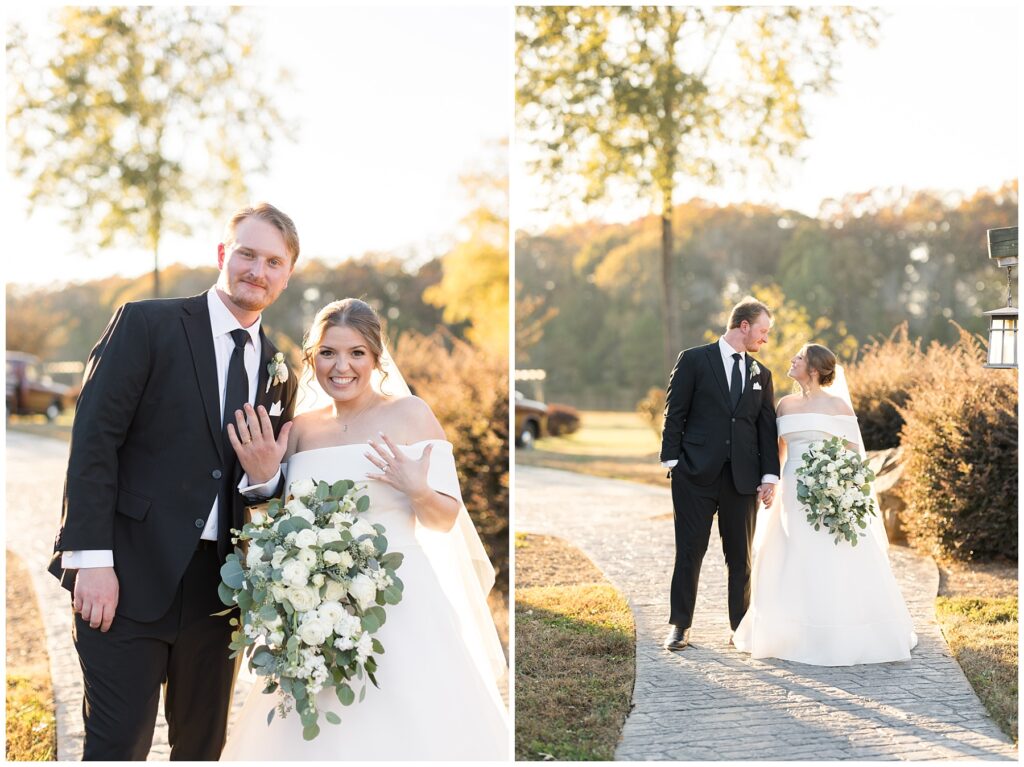 Bride and groom, bridal portraits, wedding floral, wedding rings, Mt Pleasant wedding venue, Sarah Hinckley Photography