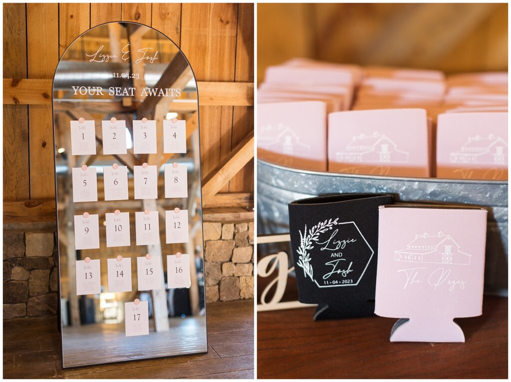 Seating chart, wedding favors, wedding details, The Farmstead wedding, Raleigh wedding photographer