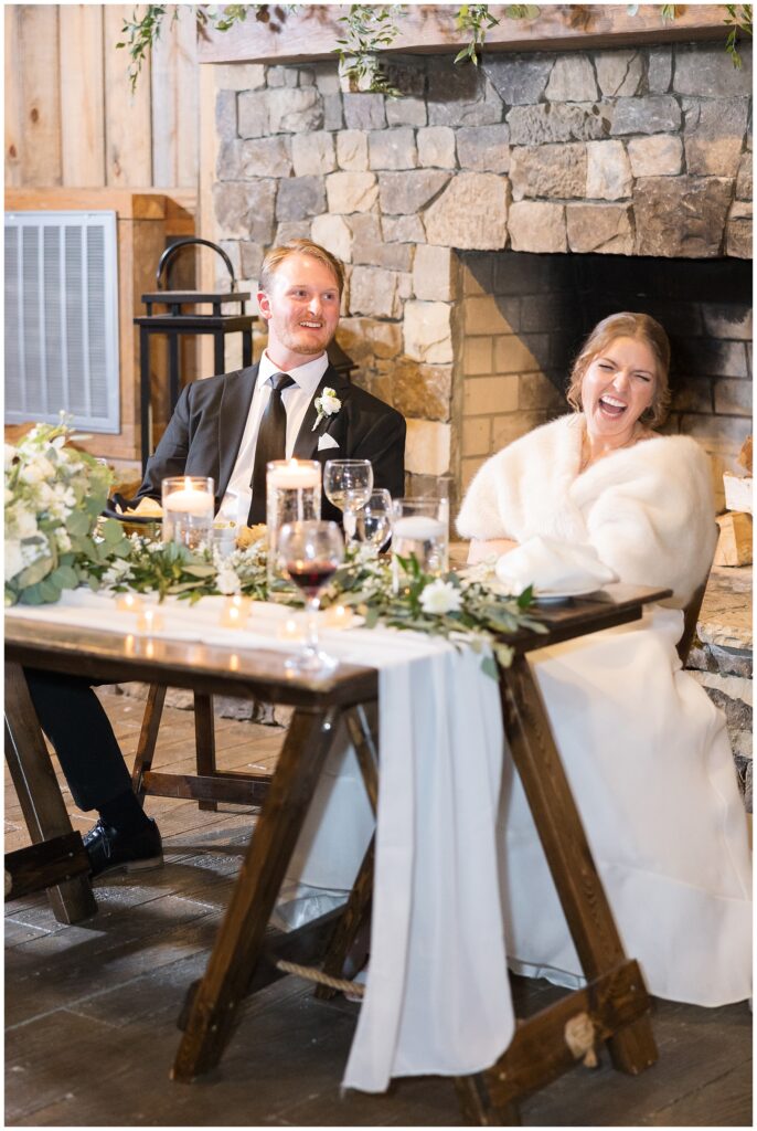 Wedding reception, wedding toasts, wedding speeches, The Farmstead wedding venue, Mt. Pleasant wedding venue