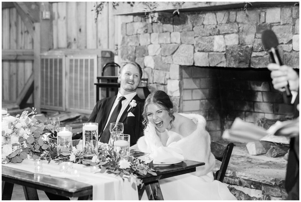 Wedding reception, wedding toasts, wedding speeches, The Farmstead wedding venue, Mt. Pleasant wedding venue