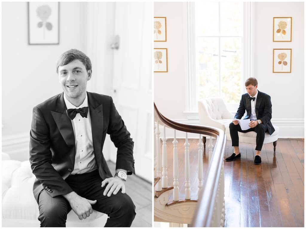 Groom Reading Letter | Merrimon-Wynne Wedding | Raleigh NC Wedding Photographer 