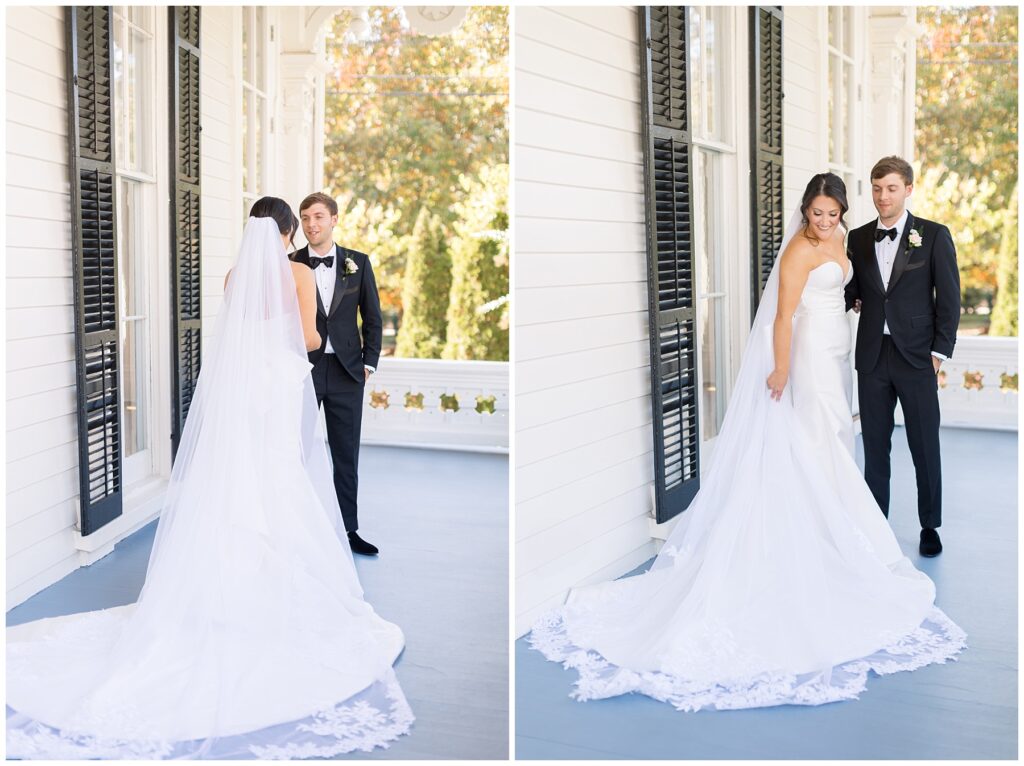 Bride and Groom First Look Ideas | Merrimon-Wynne Wedding | Raleigh NC Wedding Photographer 