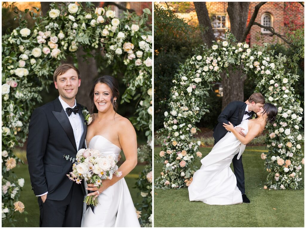 Bride and Groom Photos with Flowers | Merrimon-Wynne Wedding | Raleigh NC Wedding Photographer 