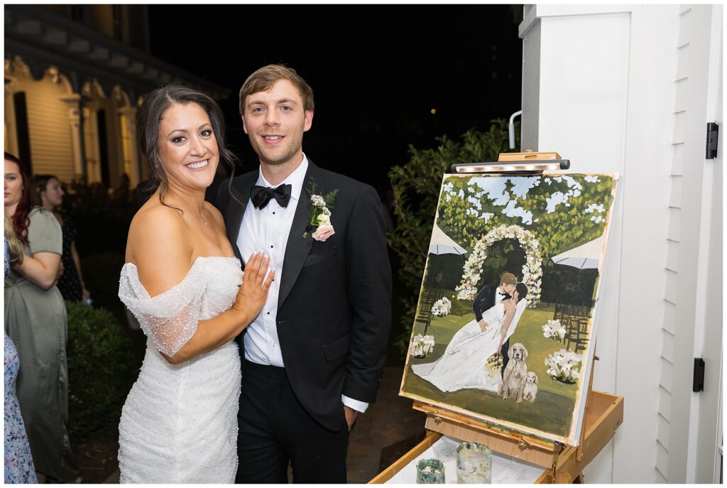 Bride and Groom Watercolor Photo | Merrimon-Wynne Wedding | Raleigh NC Wedding Photographer 