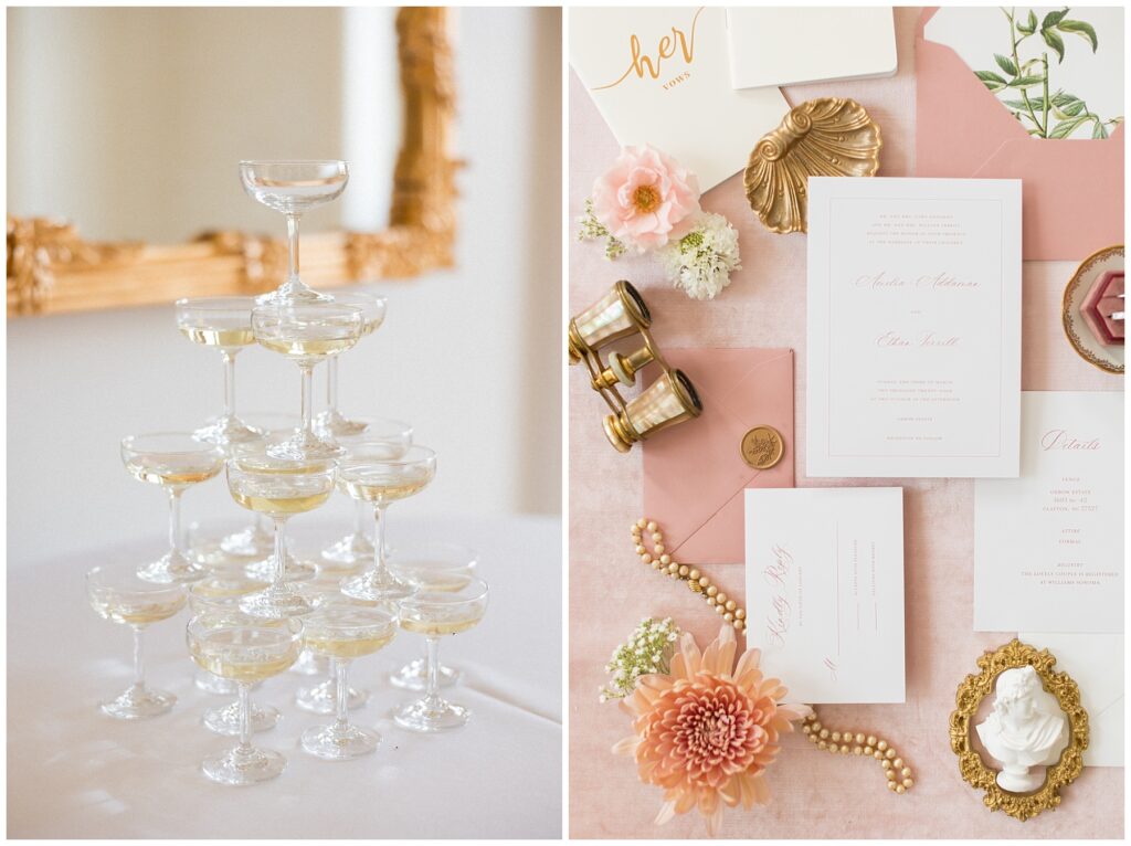 Wedding Champagne Tower | Inspiration for Wedding Invitations