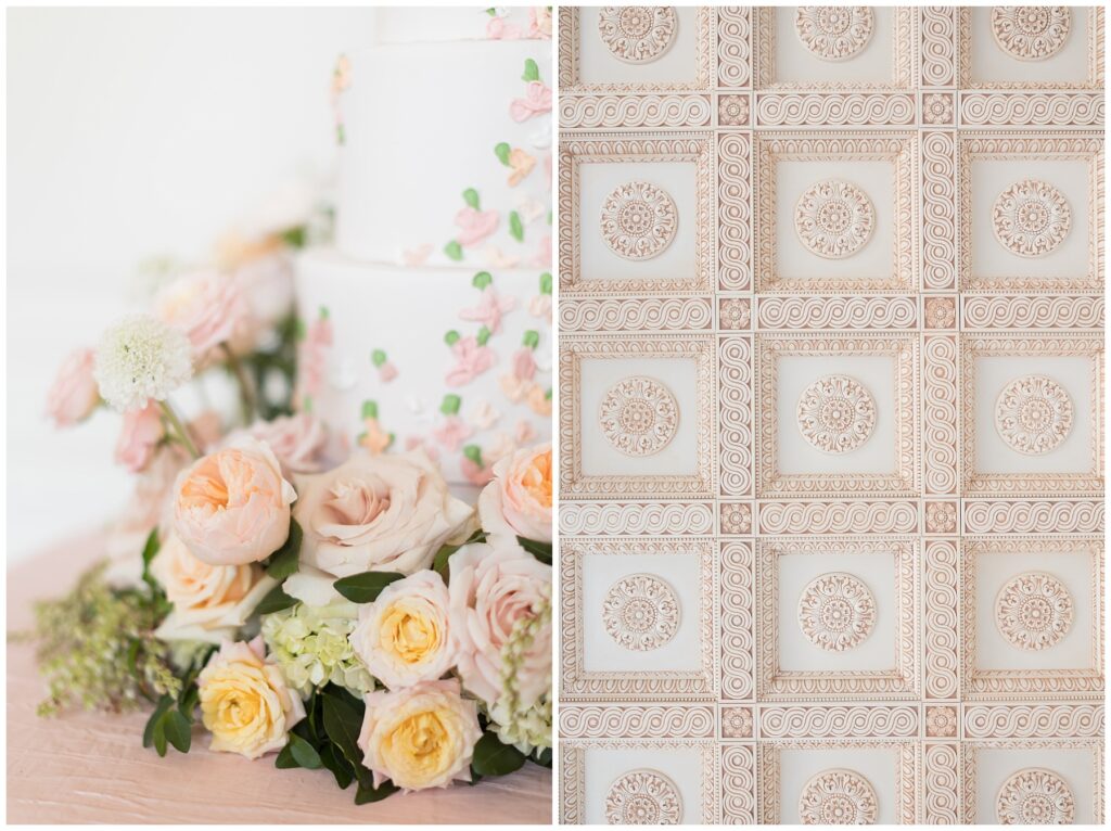 Wedding Cake Details | Wedding Cakes with Flowers | Oxbow Estate Wedding Venue