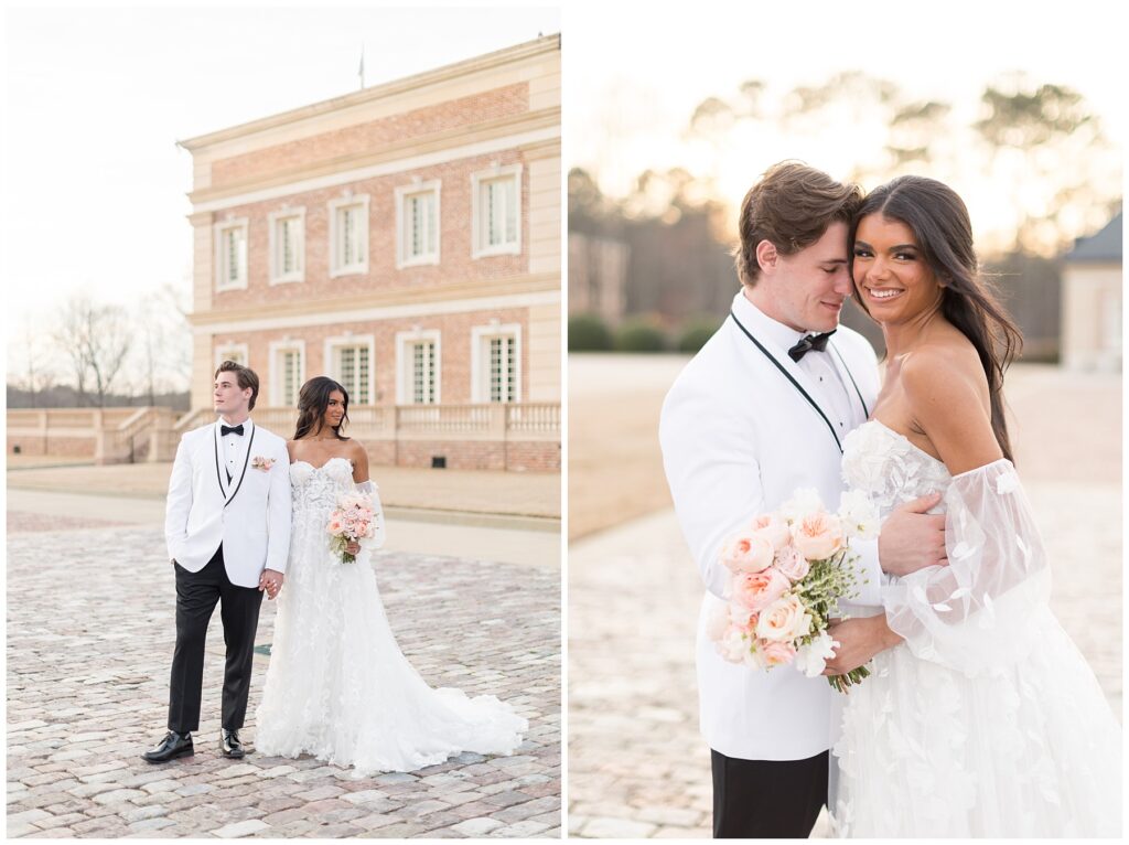 Bride Groom Photo Idea | Bride and Groom Holding Hands | Oxbow Estate Wedding Venue Ideas