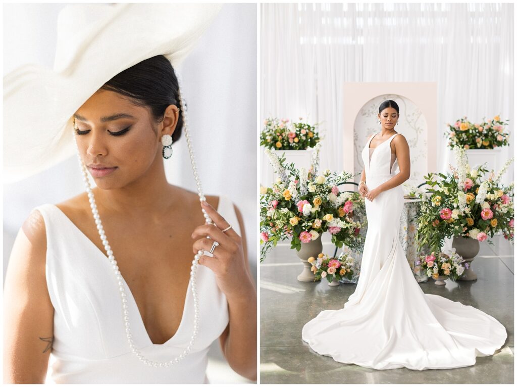Bride Photos with Bridal Hat | Wedding Dress Inspiration