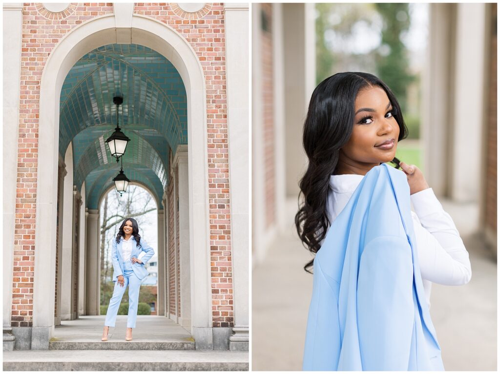 UNC Bell Tower Grad Photos | Grad Photos With a Blue Suit
