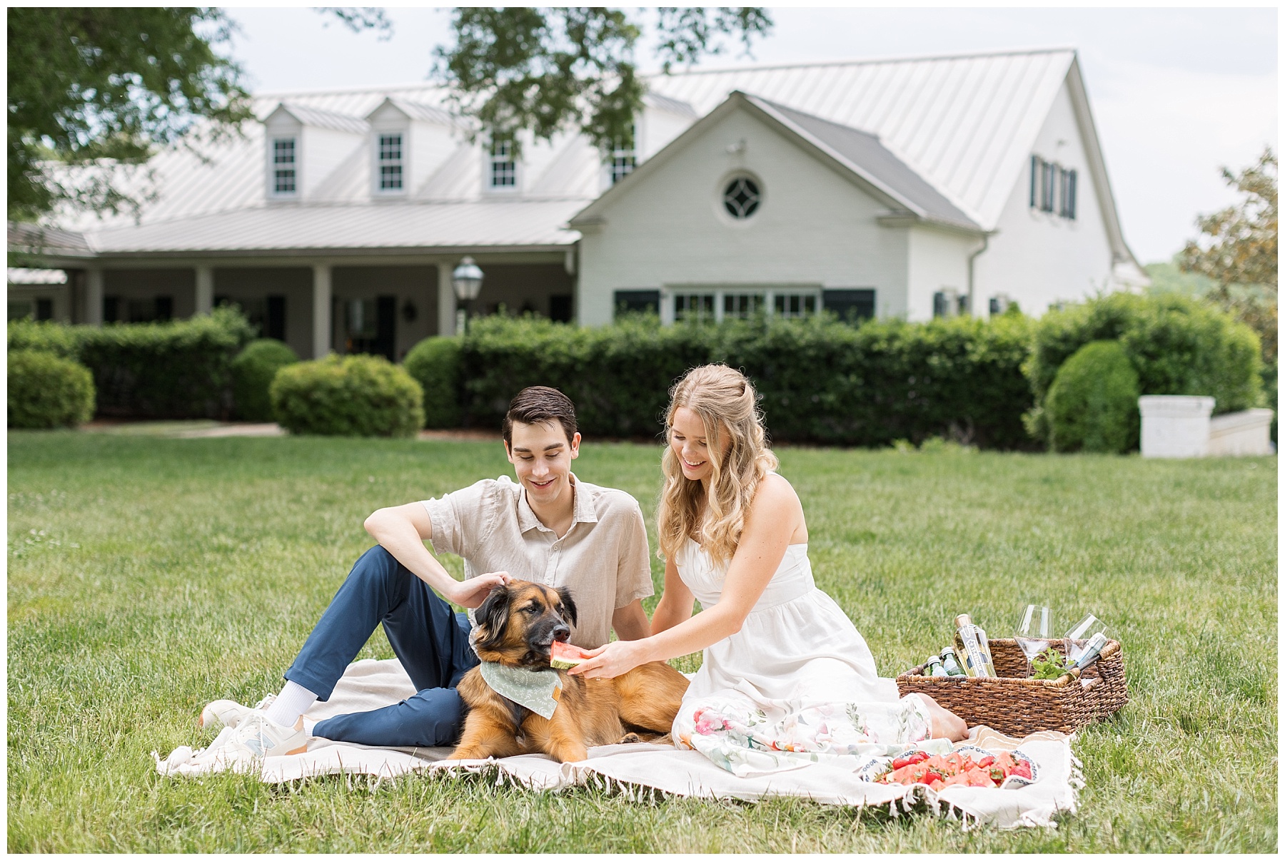 Winston-Salem Engagement Session at Brookberry Farm with a summer picnic | NC Engagement Photographer | Sarah Hinckley Photography