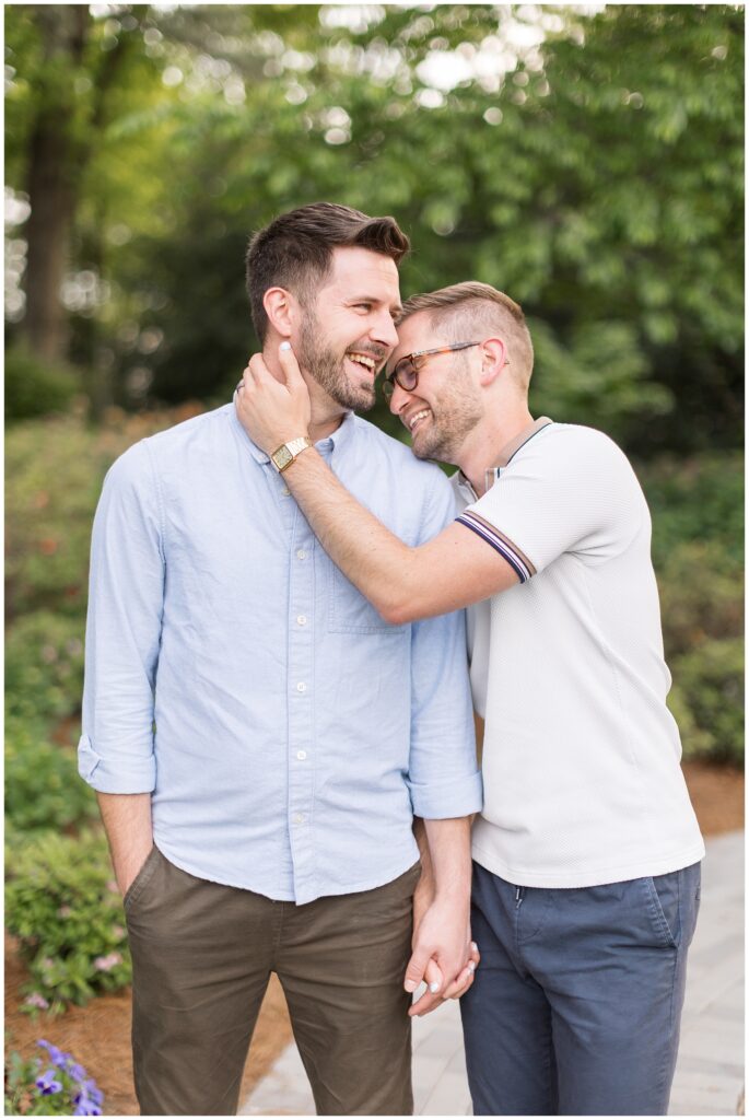 Same sex Engagement Photos for two men | WRAL Gardens Engagement Session | Raleigh Engagement Photos | 