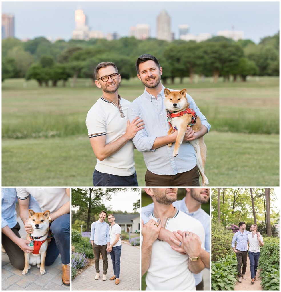 Spring Engagement Photos | Gay Engagement Photos | Engagement Session with Dog | Raleigh Engagement Photos