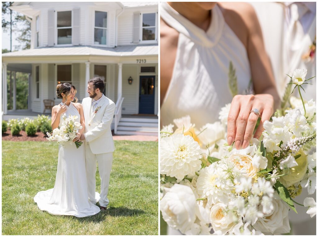 Sunny Summer Wedding Inspiration with white florals | White Wedding Flowers | The Upchurch Wedding