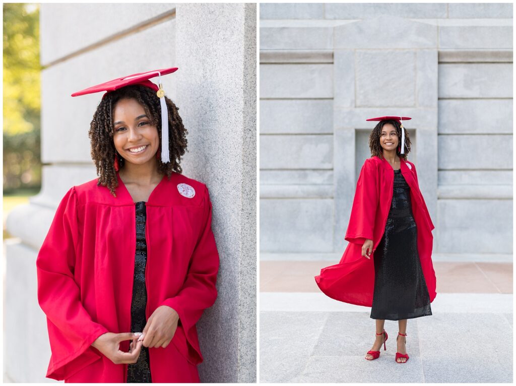 NCSU Grad Photos | NCSU Bell Tower | Senior Photographer | Cap and Gown Portraits