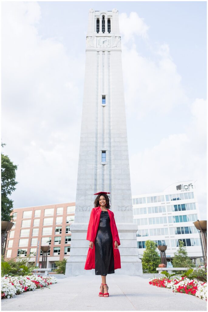 NCSU Senior Photos | NC State Belltower | Raleigh Grad Photographer | Cap and Gown Portraits