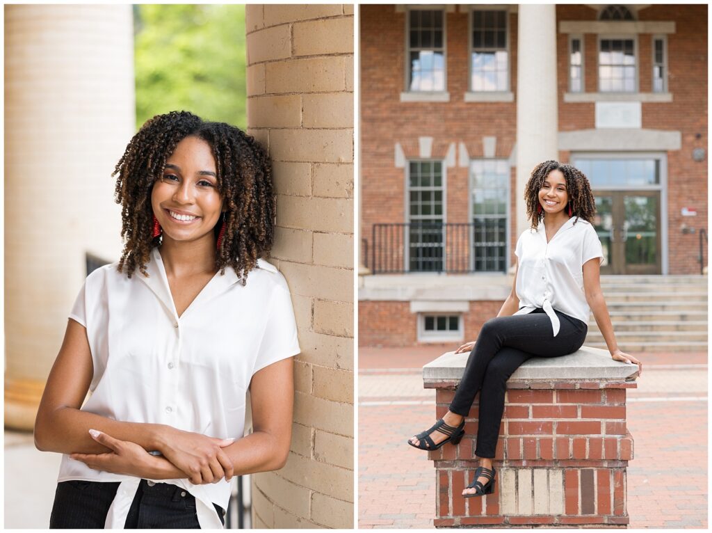 NCSU Senior Photos on Campus In Raleigh, North Carolina | NC State Court of Carolinas | Grad Photographer