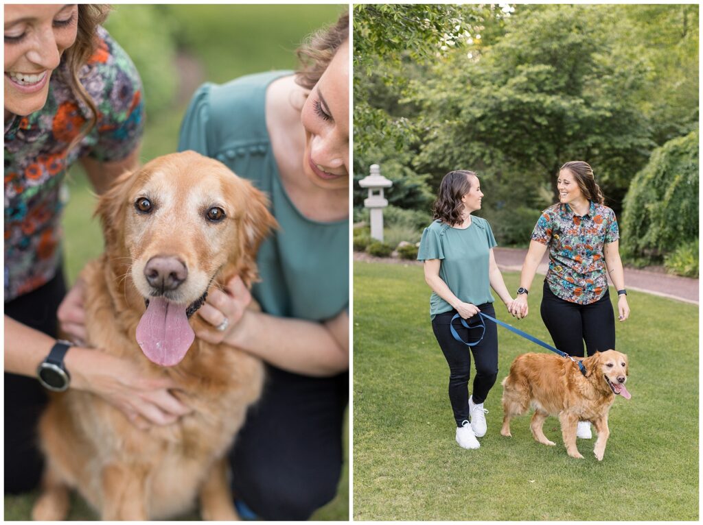 LGBTQ with Dogs at Duke Gardens | Photos with Golden Retriever | LGBTQ Photographer