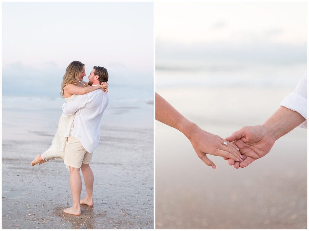 Couple Photos at Topsail Beach | Topsail Island Engagement Inspiration | Sunrise Beach Engagement Photos