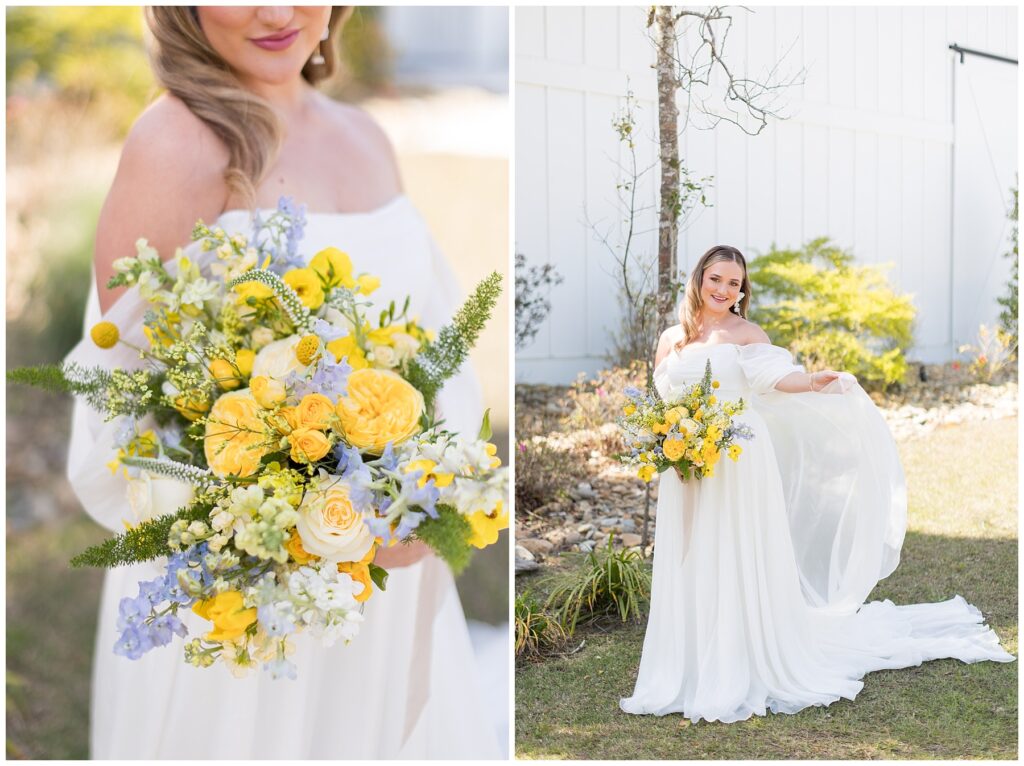 Bridal Bouquet | Yellow Wedding Flowers |  White Oak Farms Wedding