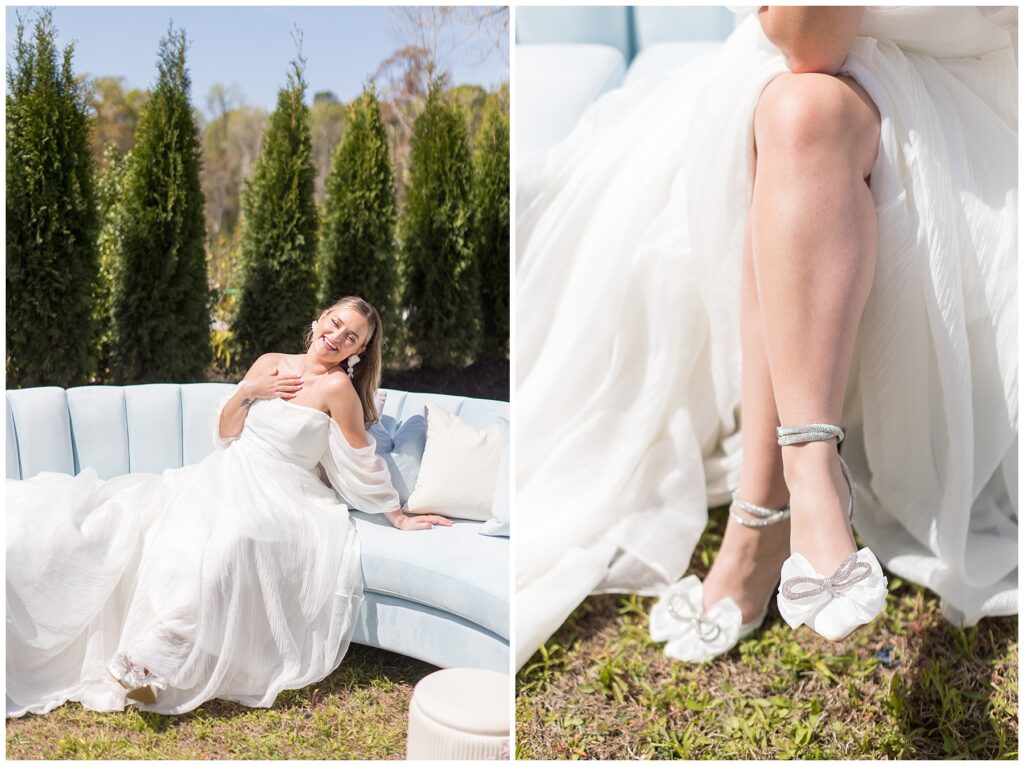 Bride Dress Inspiration | Bridal Shoes Inspiration | White Oaks Farm Wedding