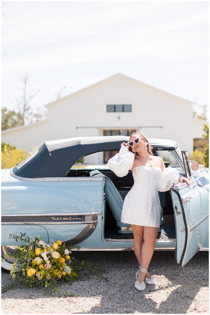 Vintage Car Wedding Inspiration | White Oaks Farm Wedding | SC Wedding Photographer