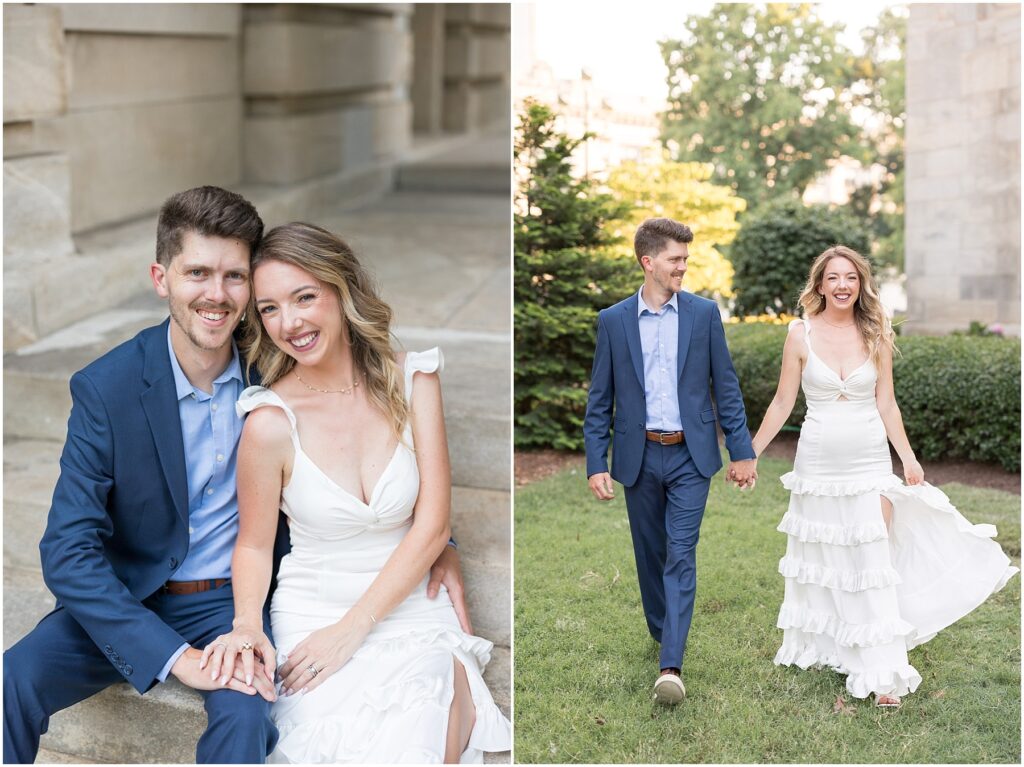 Anniversary Photos on Lawn | Couples Portraits in Downtown Raleigh | Raleigh Photographer