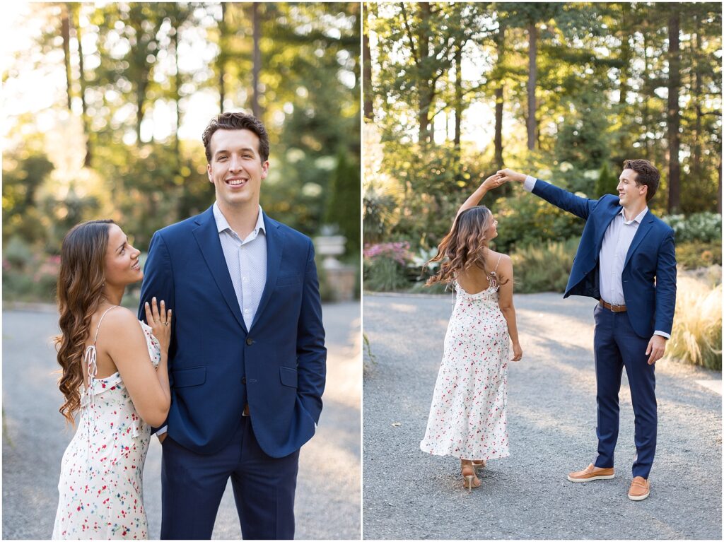 Duke Gardens Engagement | Summer Engagement Photos | Engagement Photos with Couple Dancing | NC Engagement Photographer 