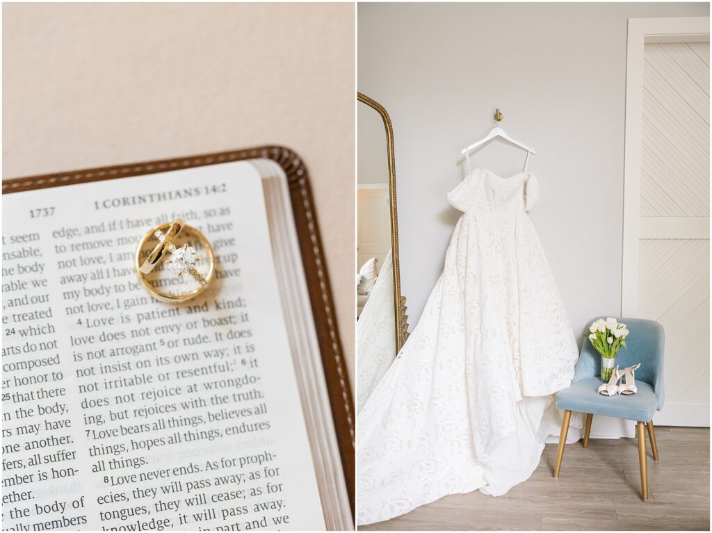 Wedding Ring Details | Bride Wedding Dress | Wedding Dress Details | Raleigh NC Wedding Photographer